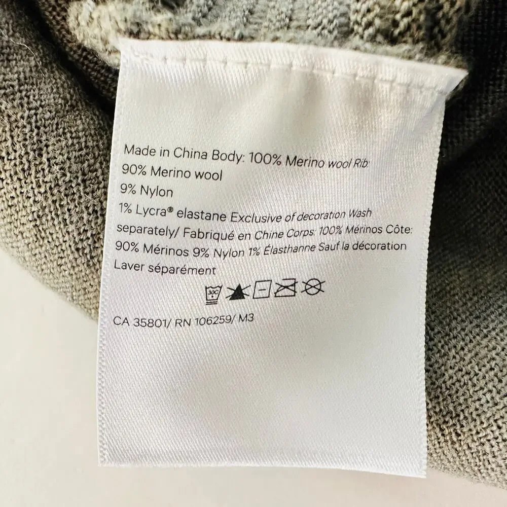 Lululemon Sit In Lotus Wrap Grey Sage Green Size L/XL Merino Wool Cardigan $148 - Picture 8 of 10